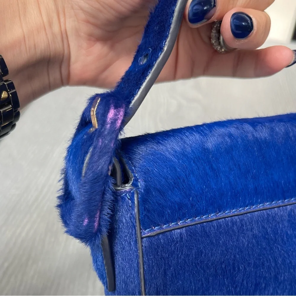 Tory Burch BLUE Mini Pony Hair Shoulder Bag
